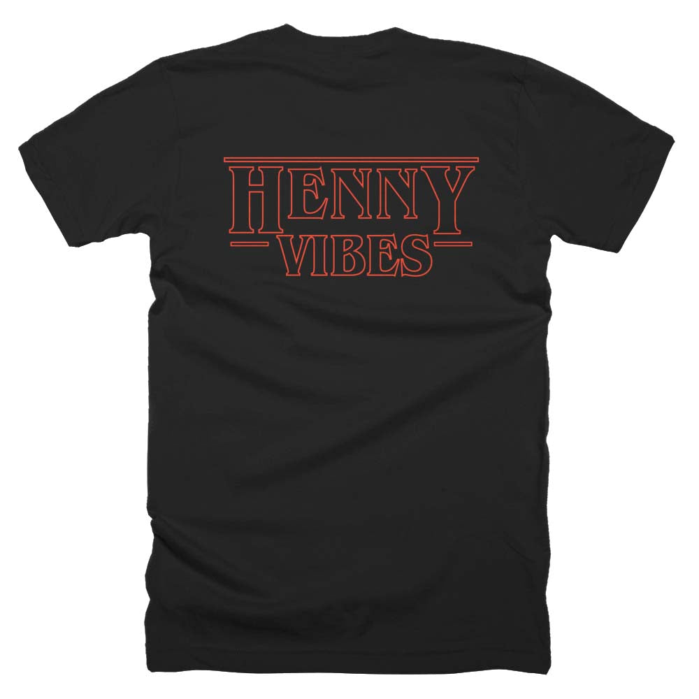 Hennessy Stranger Things Henny Double Sided Black T Shirt Back View