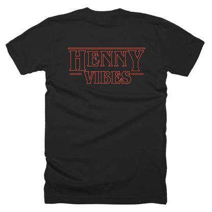 Hennessy Stranger Things Henny Double Sided Black T Shirt Back View